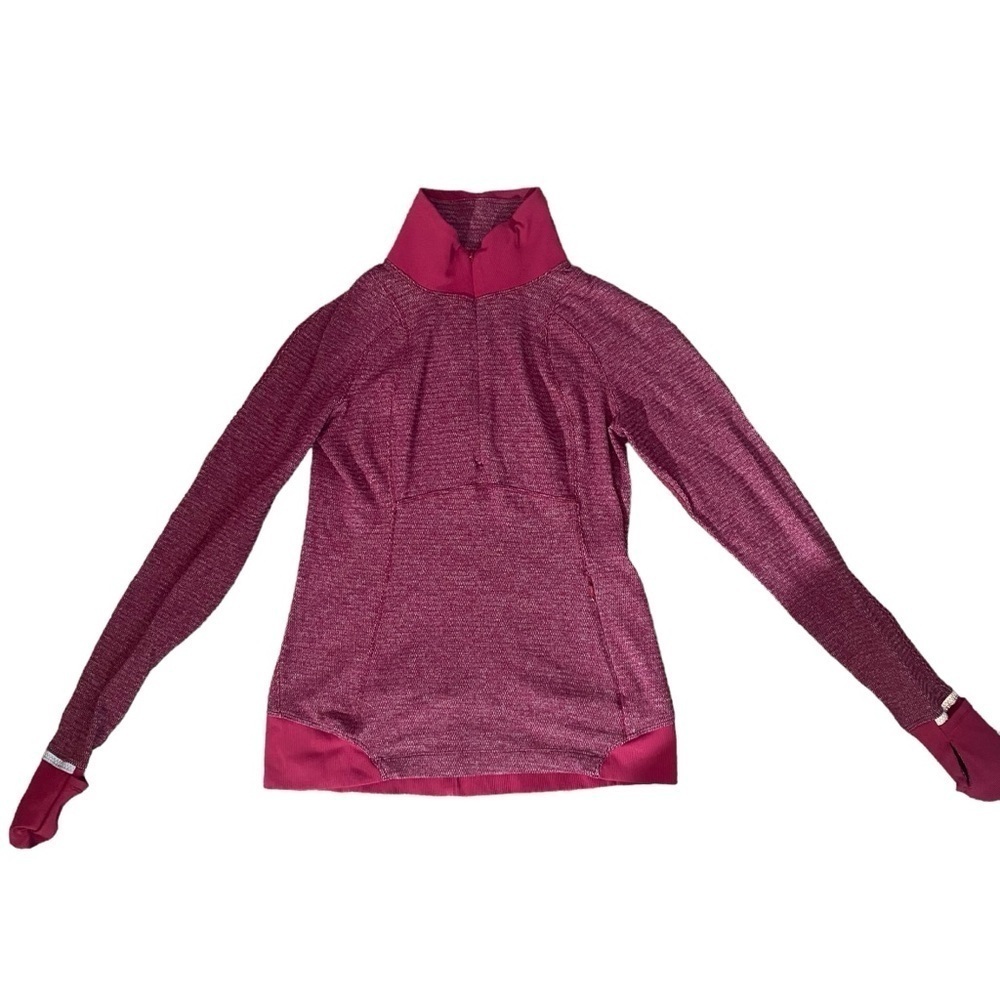 Lululemon Runderful 1/2 Zip Pullover Top Size 2 Red / Pink Berry - Picture 3 of 9